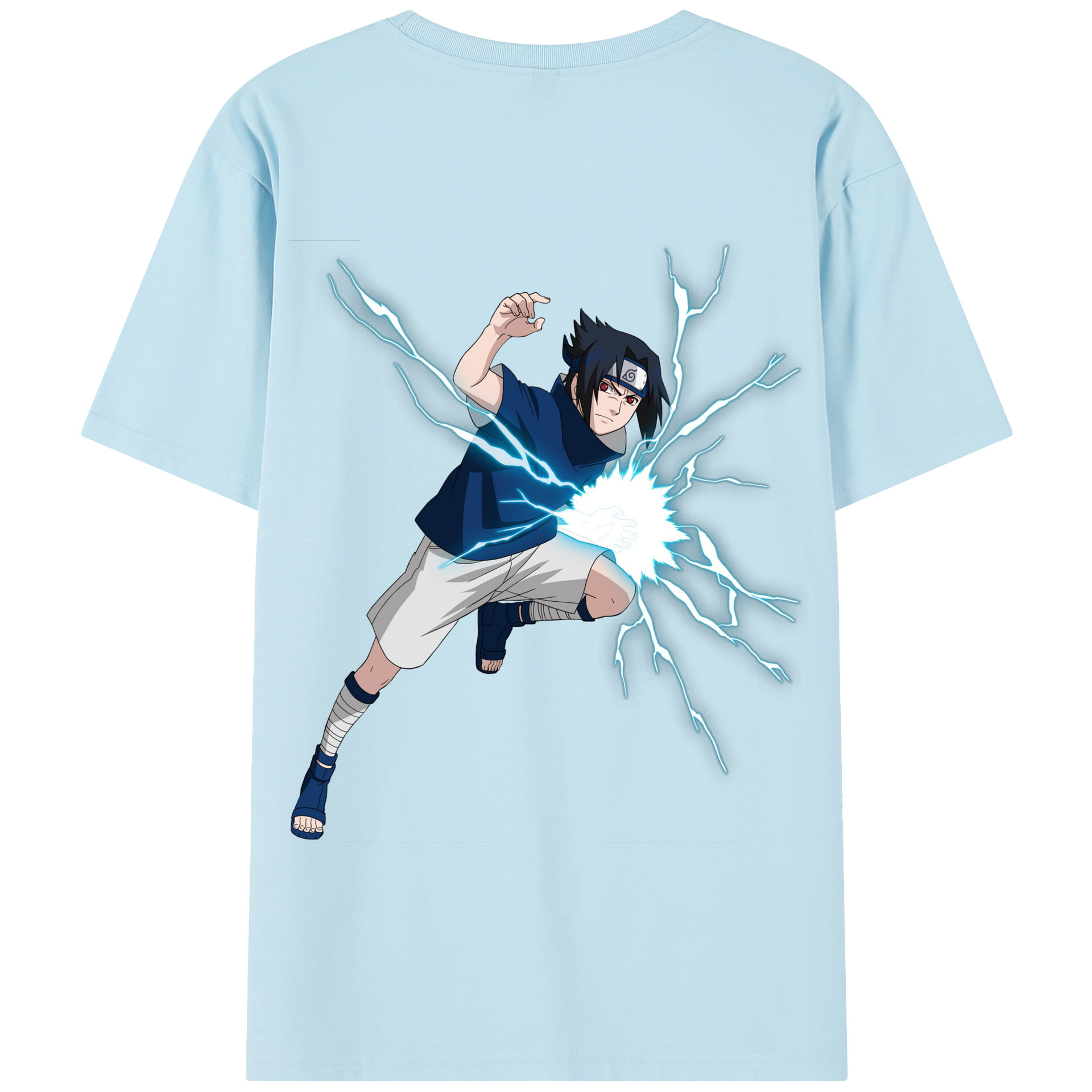 （画像用） NARUTO -ナルト- うちは サスケ Uchiha Sasuke 綿100％半袖Tシャツ（背面プリント）